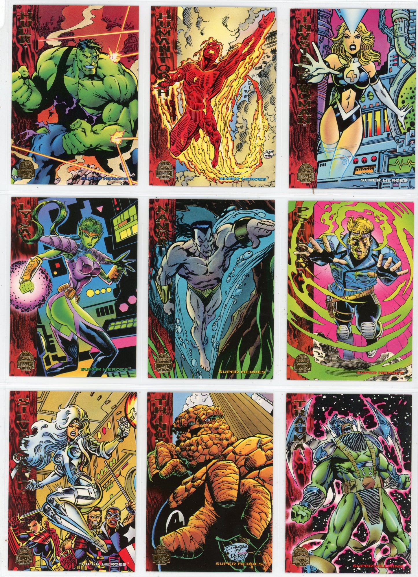 1994 Fleer Marvel Universe V Trading Card Set (200 Cards) Near Mint