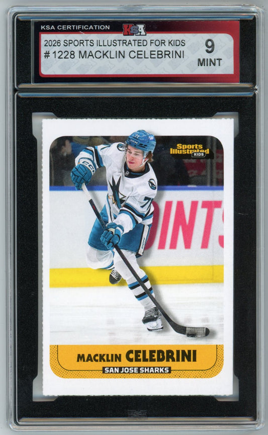 2026 Sports Illustrated for Kids Macklin Celebrini #1288 Graded Hockey Card KSA 9