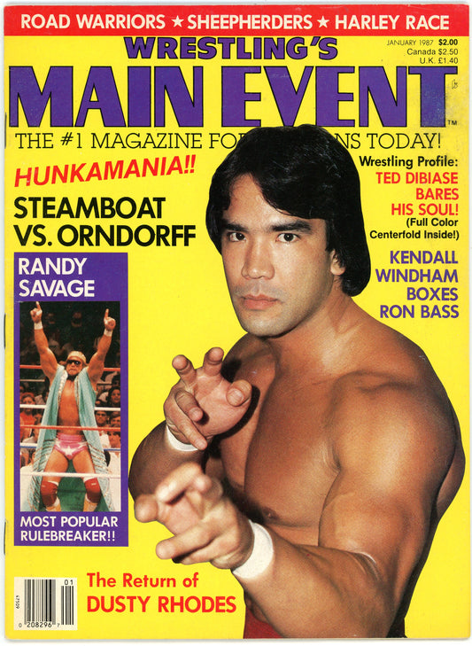 Wrestling's Main Event Vintage Magazine (January, 1987) Ricky Steamboat