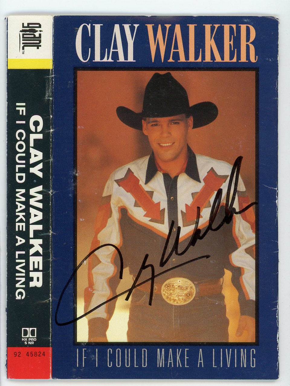 Clay Walker If I Could Make a Living Autographed Cassette Insert