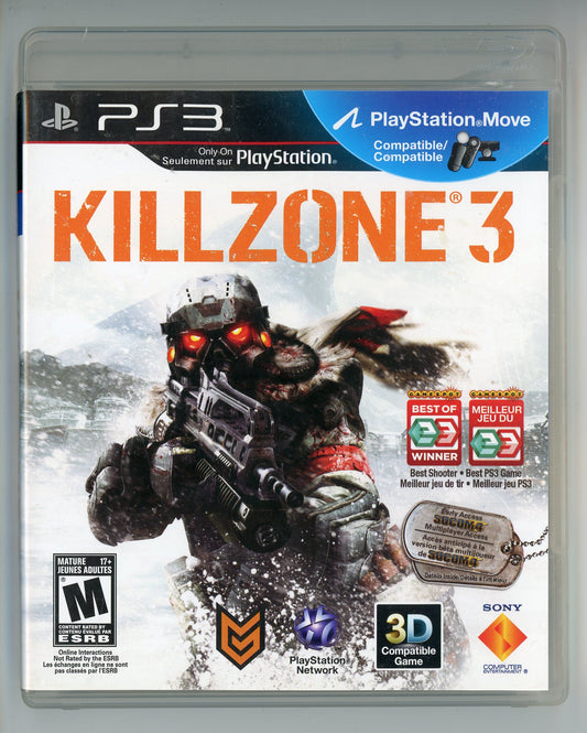 2011 Sony Killzone 3 Playstation 3 Video Game Disc In Box