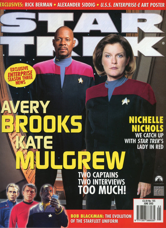 Star Trek Official Vintage Magazine #105 (June 2003) Avery Brooks & Kate Mulgrew Cover