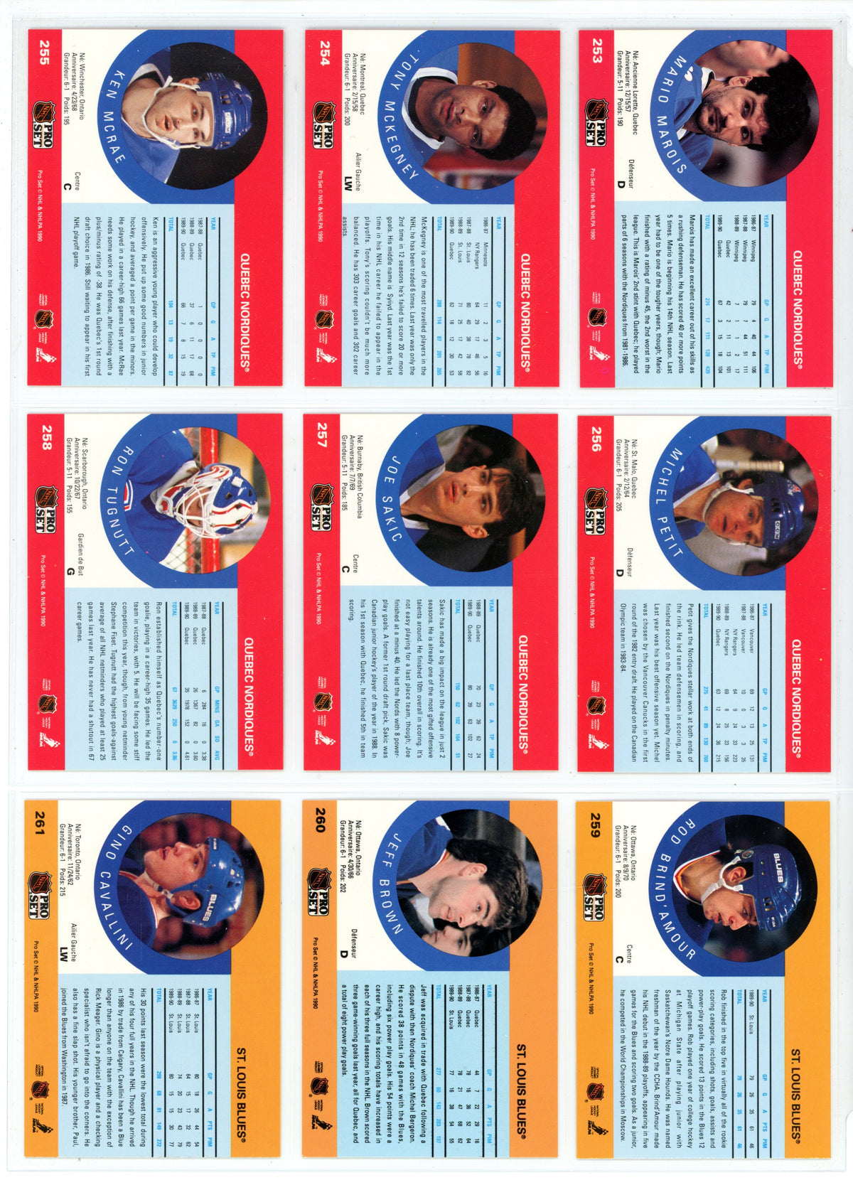 1990/91 NHL Pro Set Hockey Card Complete Set (705 Cards)