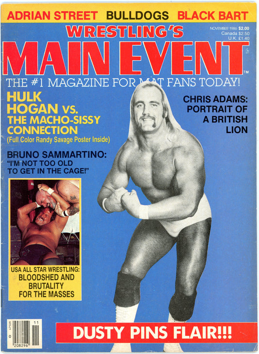 Wrestling's Main Event Vintage Magazine (November, 1986) Hulk Hogan