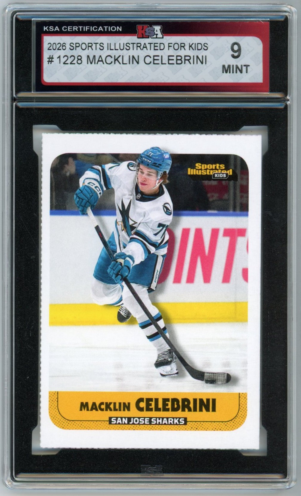 2026 Sports Illustrated Kids Macklin Celebrini #1288 Graded Hockey Card KSA 9