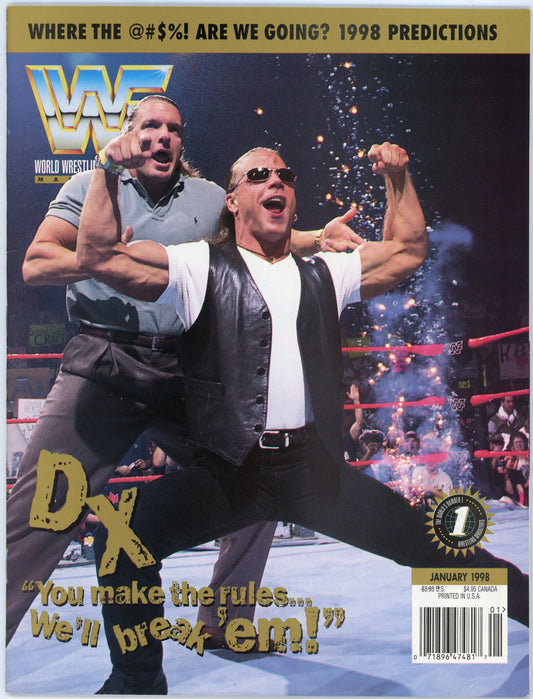 WWF WWE Vintage Wrestling Magazine (January 1998) D-Generation X Cover