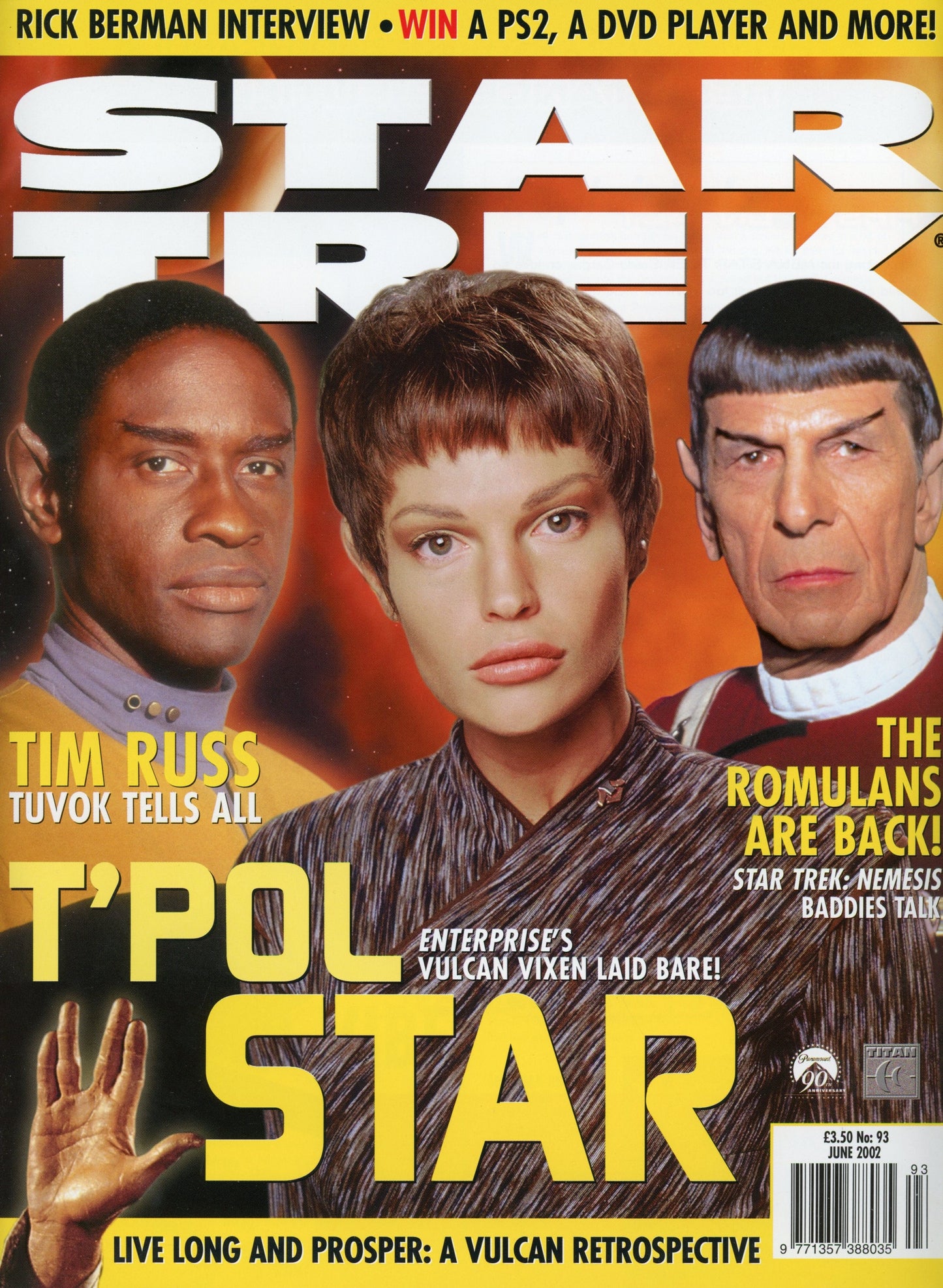 Star Trek Official Vintage Magazine #93 (June 2002) Tim Russ, Jolene Blalock, Leonard Nimoy