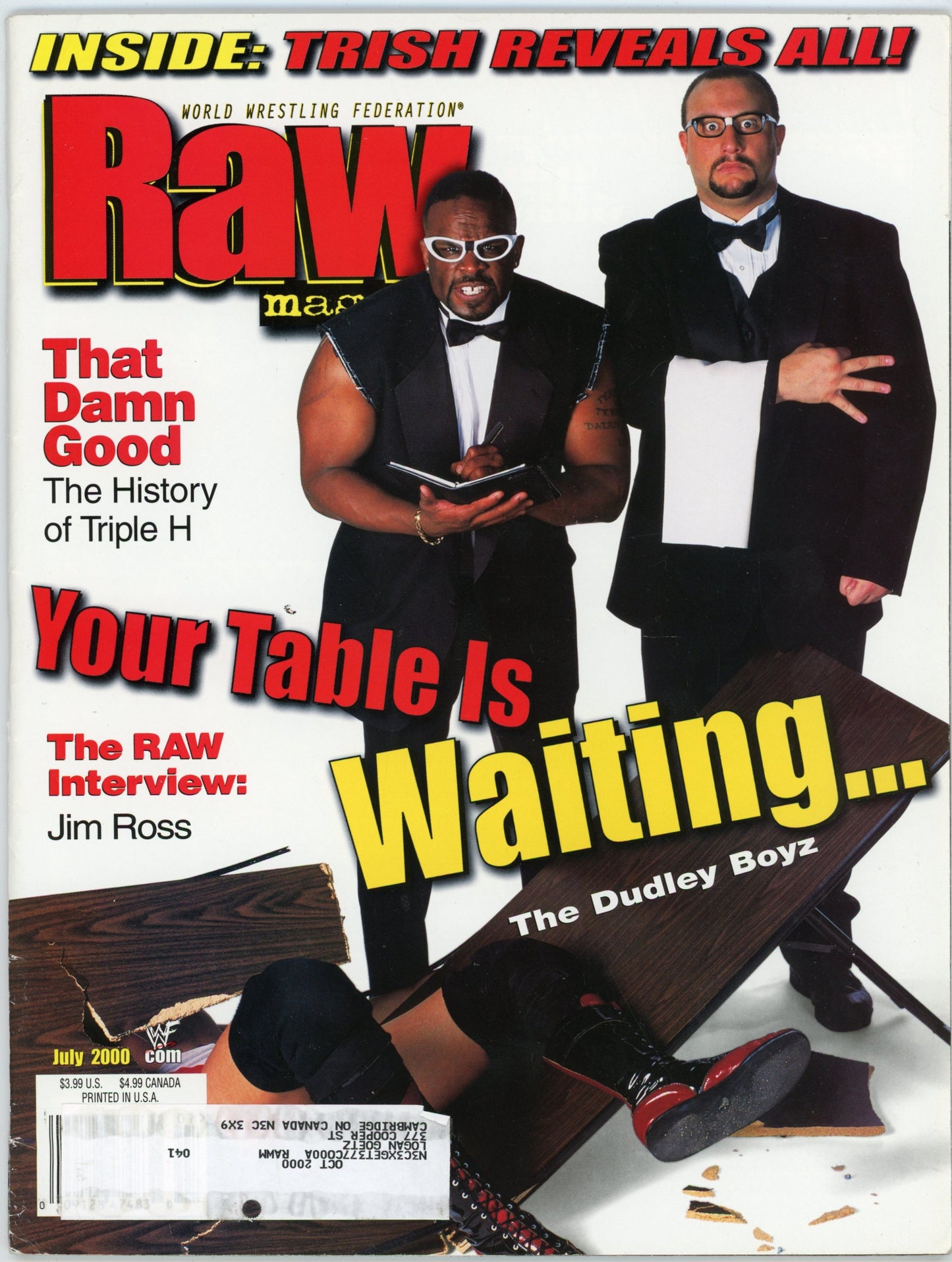 WWF WWE Raw Vintage Wrestling Magazine (July 2000) The Dudley Boyz Cover
