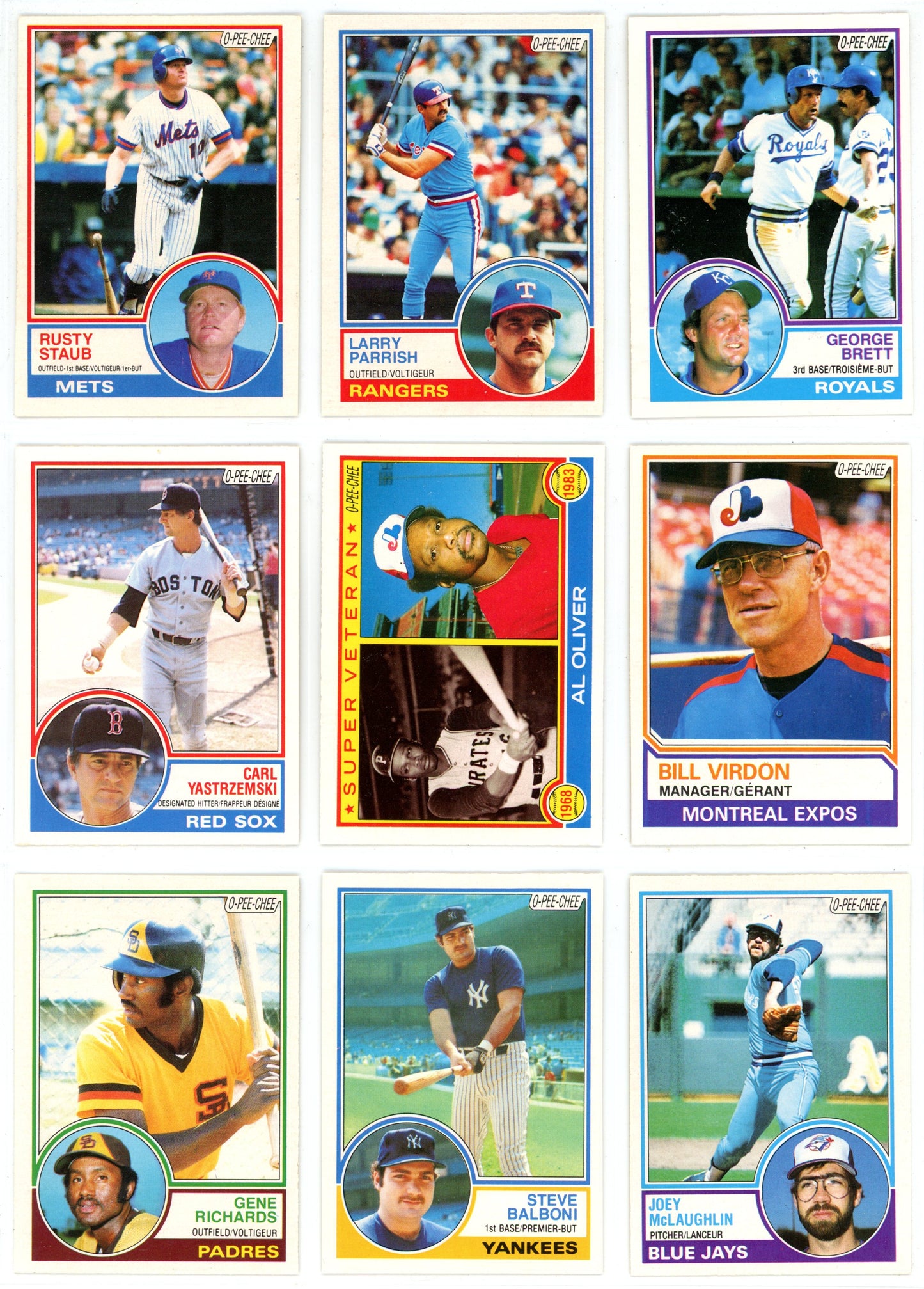 1983 O-Pee-Chee Baseball Card Complete Set (396 Cards) Ryan Sandberg, Tony Gwynn Rookie EX/NMT