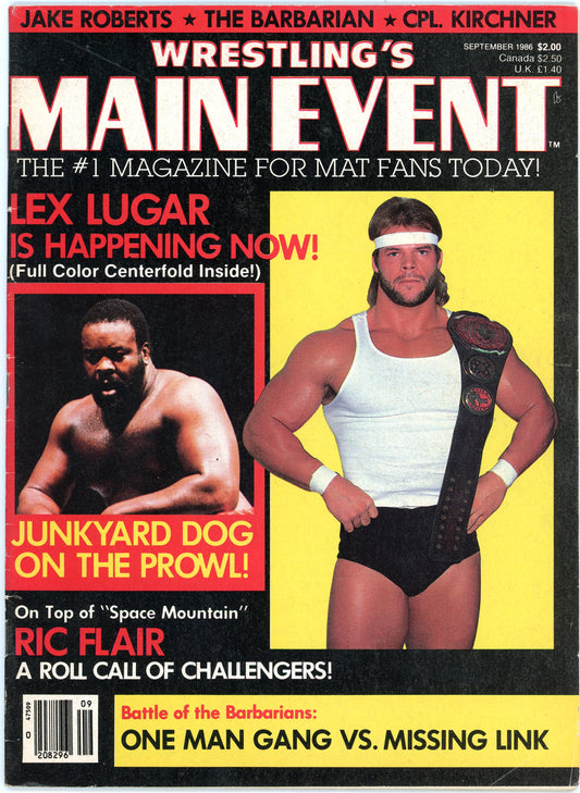 Wrestling's Main Event Vintage Magazine (September, 1986) Lex Luger