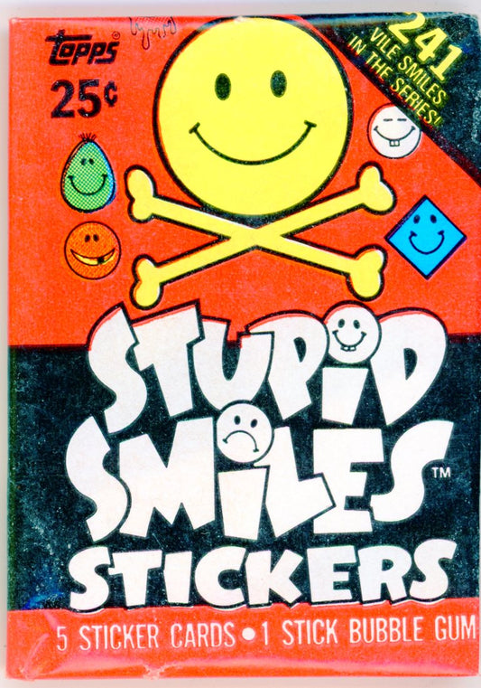 1989 Topps Stupid Smiles Sticker Cards Wax Pack