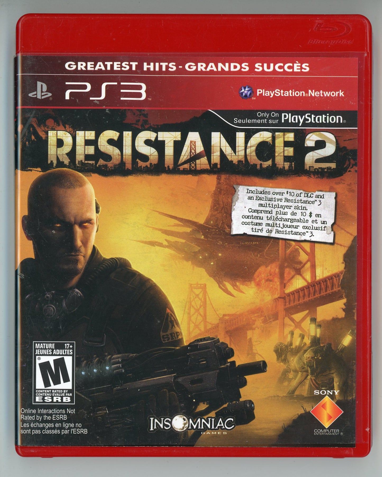 2008 Sony Resistance 2 Greatest Hits Edition Playstation 3 Video Game Disc In Box