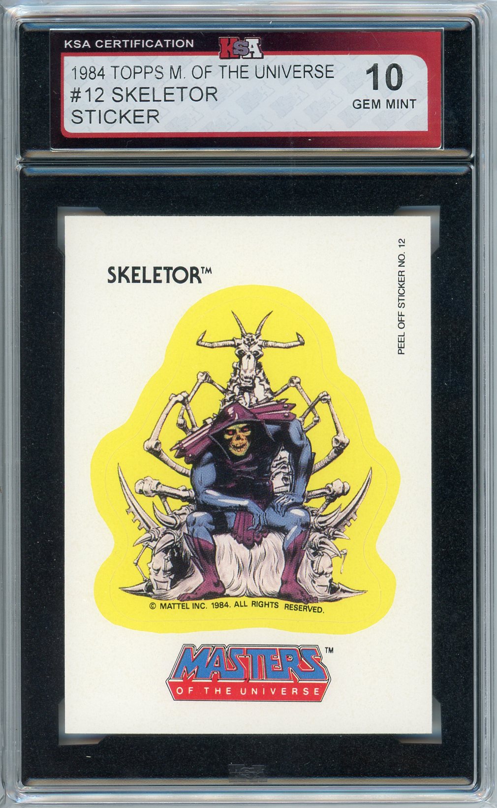 1984 Topps Masters of the Universe Skeletor Graded Rookie Sticker Card #12 KSA 10