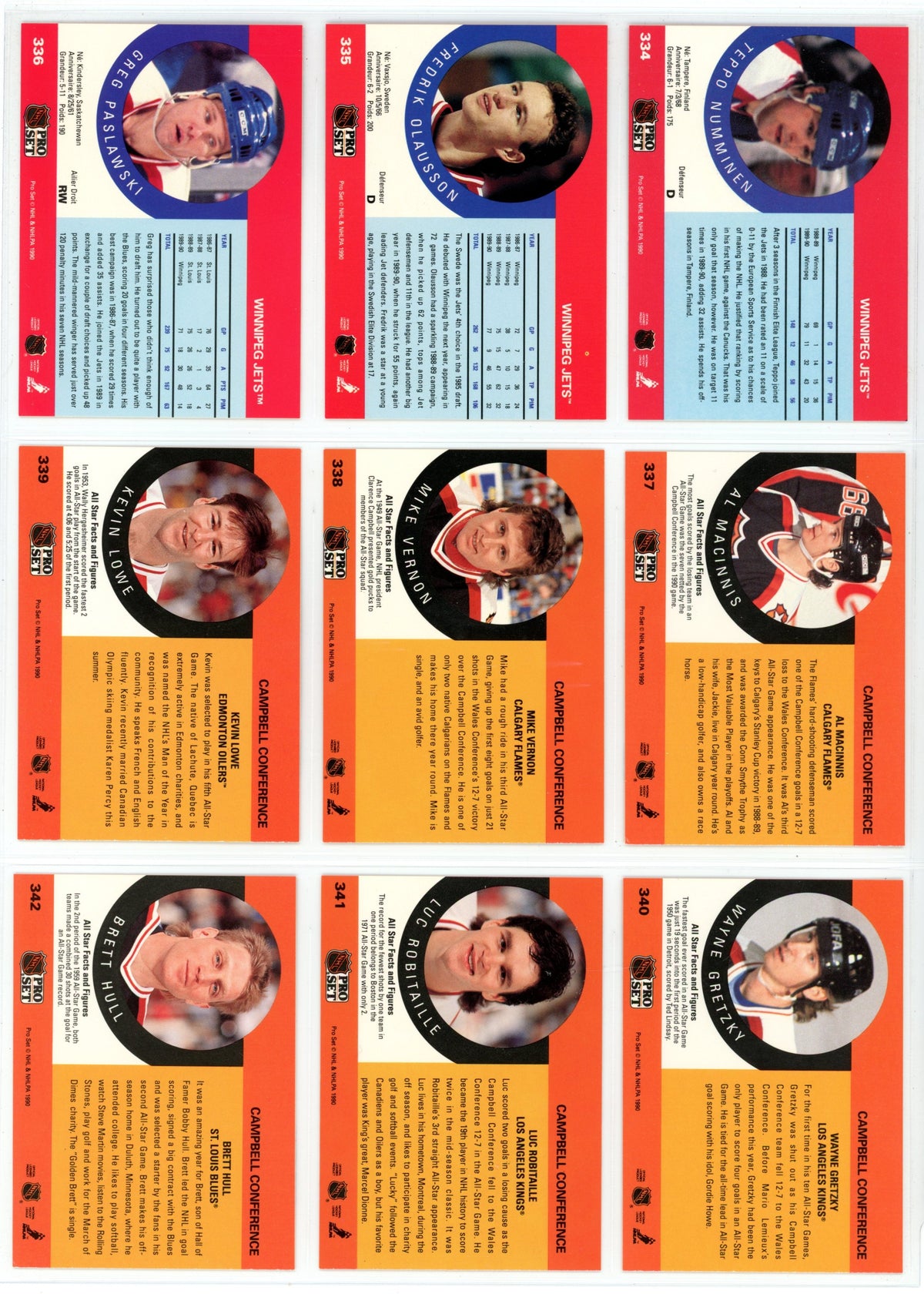 1990/91 NHL Pro Set Hockey Card Complete Set (705 Cards)