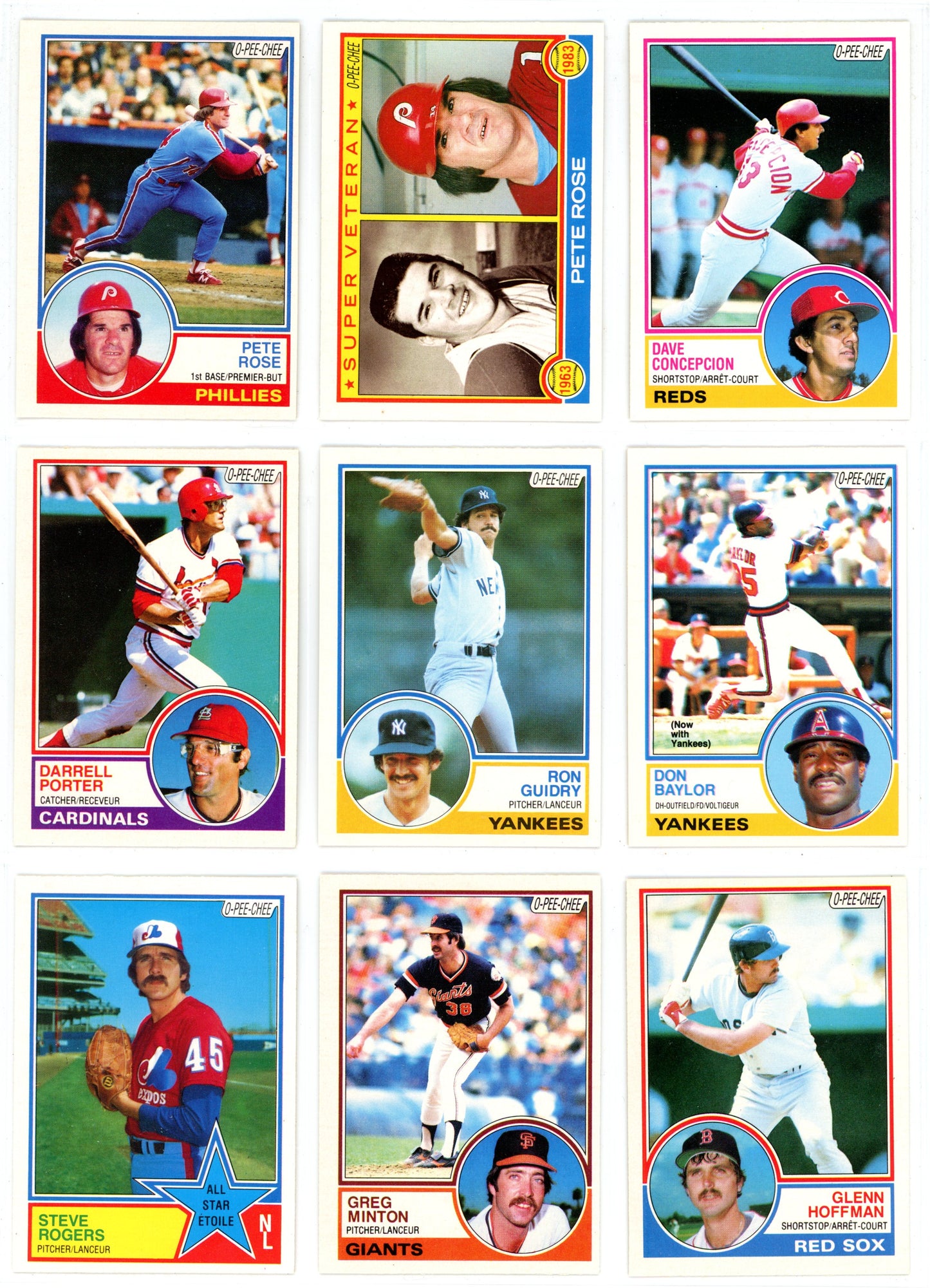 1983 O-Pee-Chee Baseball Card Complete Set (396 Cards) Ryan Sandberg, Tony Gwynn Rookie EX/NMT