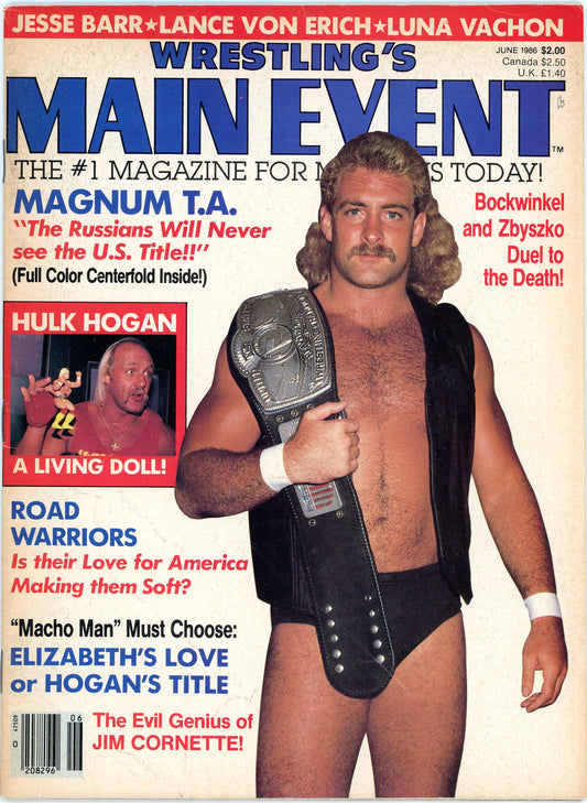 Wrestling's Main Event Vintage Magazine (June, 1986) Magnum T.A.