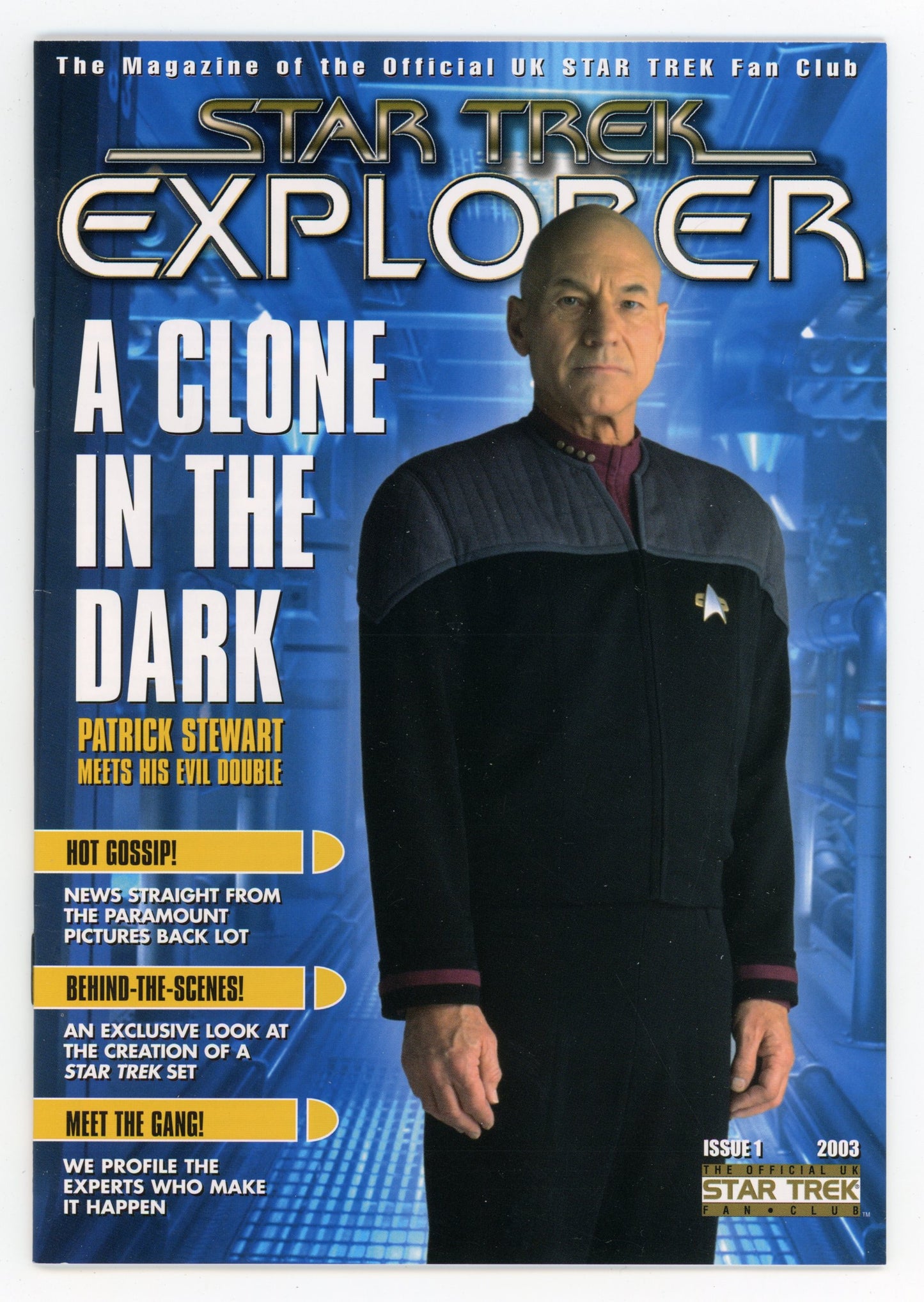 Star Trek Explorer Official UK Star Trek Fan Club Vintage Magazine Issue 1 (2003) Patrick Stewart Cover