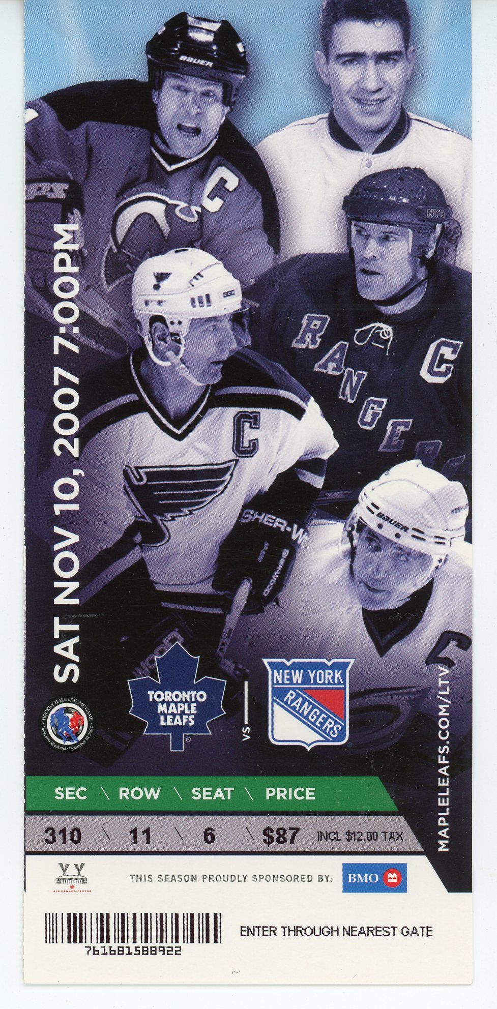 Toronto Maple Leafs vs. New York Rangers Air Canada Centre 2007