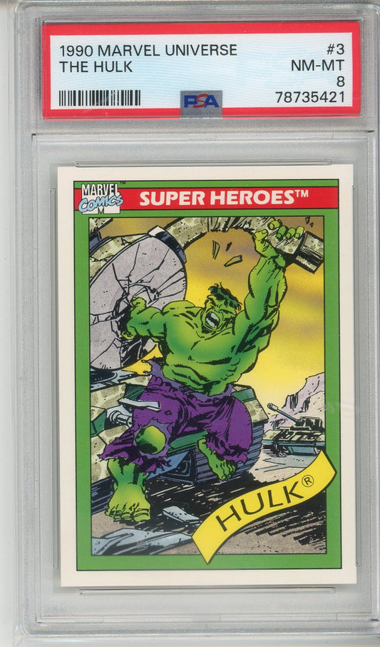 1990 Marvel Universe The Hulk Graded Card PSA 8