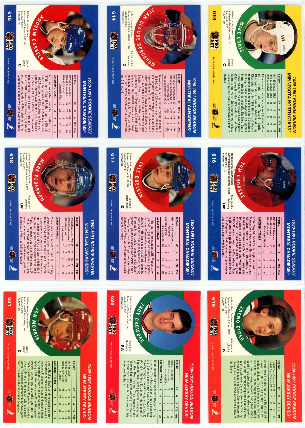 1990/91 NHL Pro Set Hockey Card Complete Set (705 Cards)
