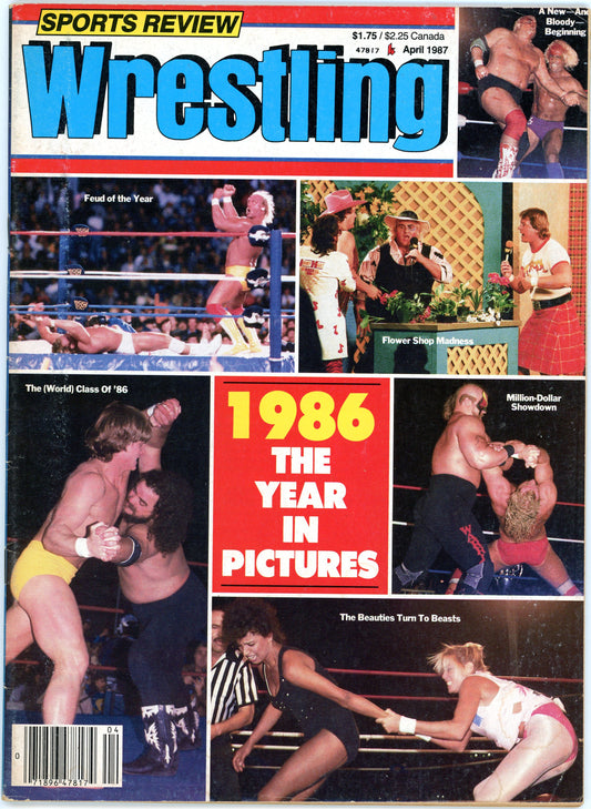 Sports Review Wrestling Vintage Magazine (April, 1987) 1986 Year in Pictures Issue