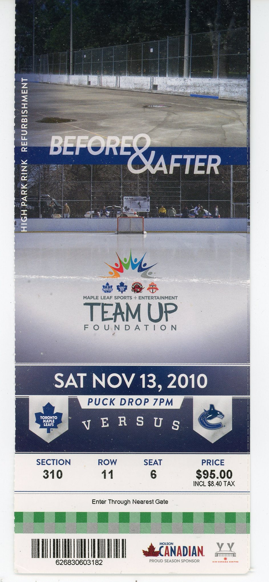 Toronto Maple Leafs vs. Vancouver Canucks Air Canada Centre 2010