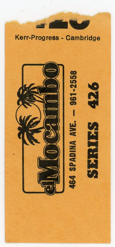 Grand Funk Railroad/Pepper Tree Vintage Concert Ticket El Mocambo (Toronto, 1971)