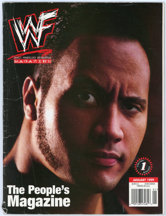 WWF WWE Vintage Wrestling Magazine (January 1999) The Rock Cover