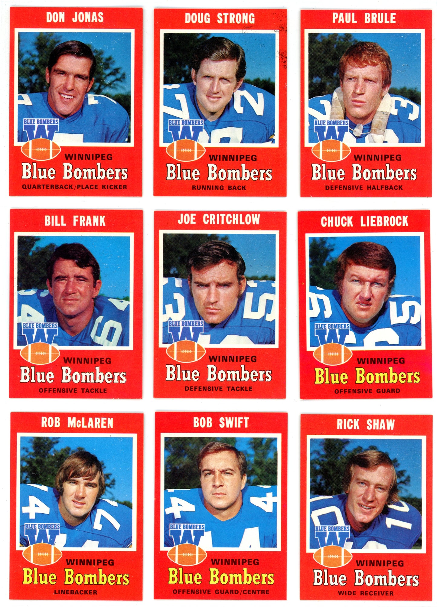 1971 OPC O-Pee-Chee CFL Football Complete Set (132 Cards) W/ Joe Theismann Graded Rookie KSA 7.5