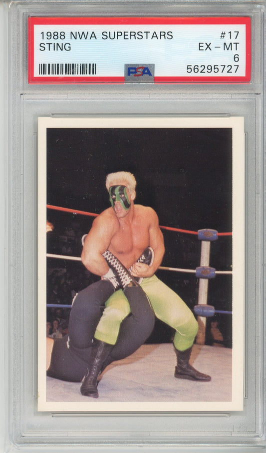1988 NWA Superstars Sting Graded Rookie Card PSA 6