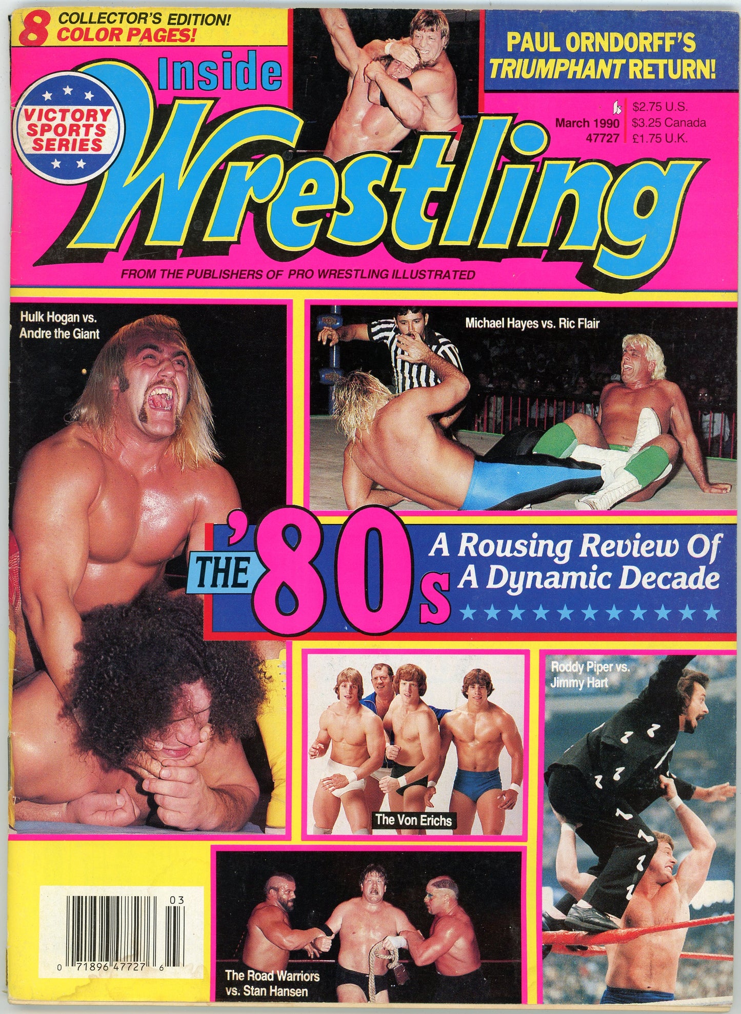 Inside Wrestling Vintage Magazine (March, 1990) 80s Review Issue