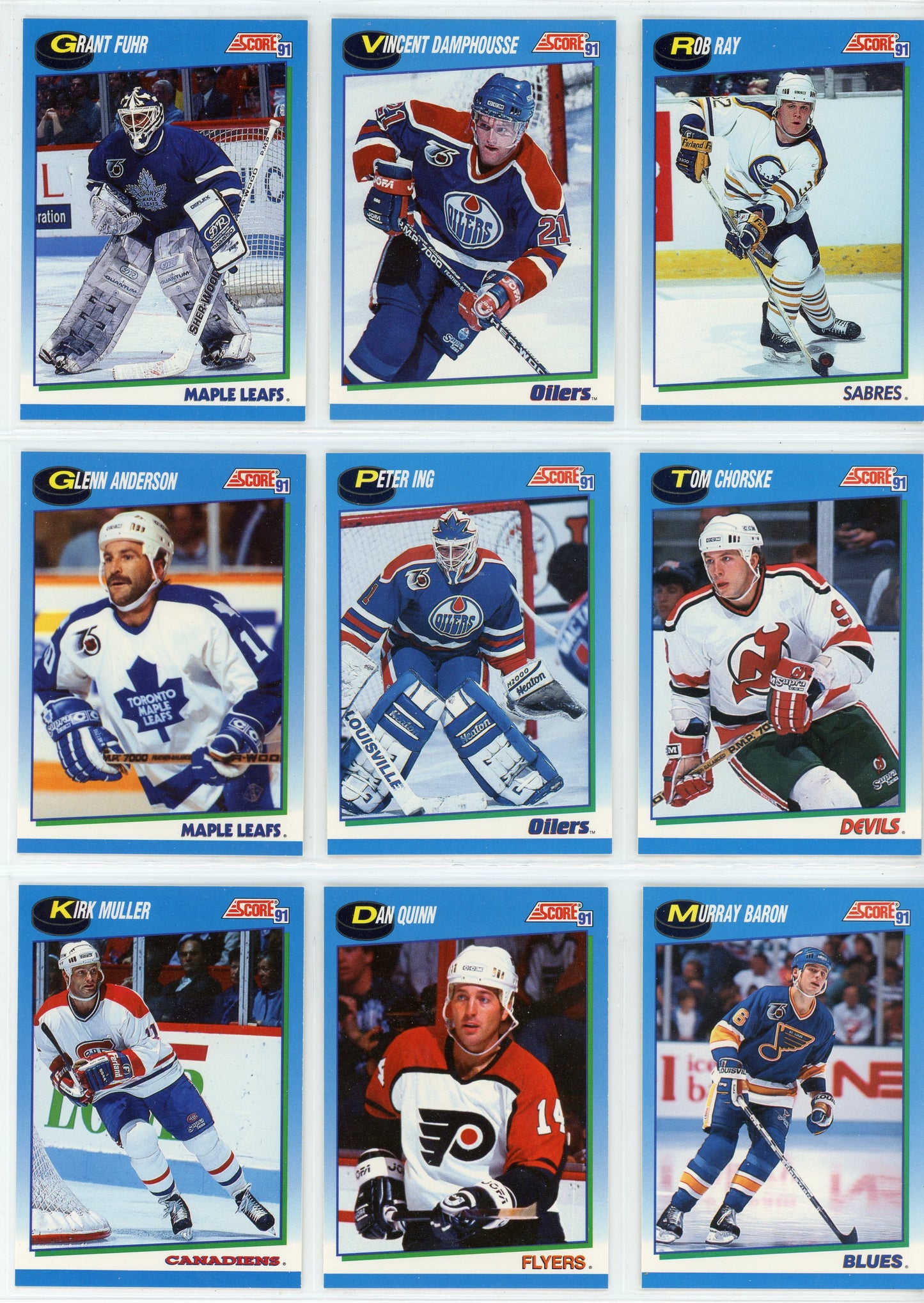 1991/92 Score Canadian English NHL Hockey Card Series 2 Set (330 Cards)