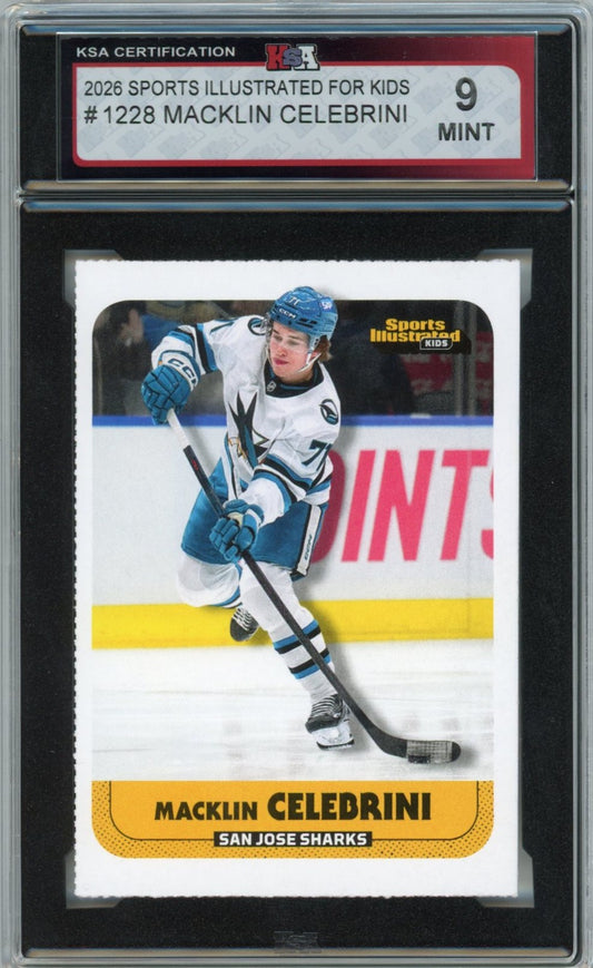 2026 Sports Illustrated for Kids Macklin Celebrini Graded Hockey Card KSA 9