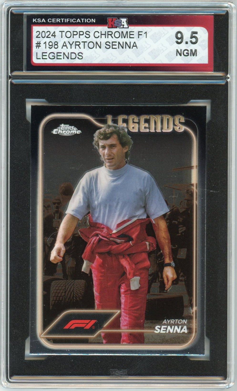 2024 Topps Chrome F1 Formula 1 Ayrton Senna Legends Graded Card KSA 9.5