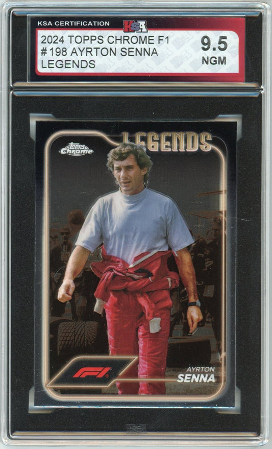 2024 Topps Chrome F1 Formula 1 Ayrton Senna Legends Graded Card KSA 9.5