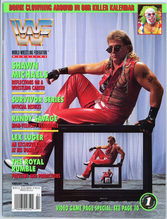 WWF WWE Vintage Wrestling Magazine (February 1994) Shawn Michaels Cover