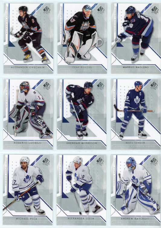 2006/07 UD SP Authentic NHL Hockey Base Set (100 Cards)