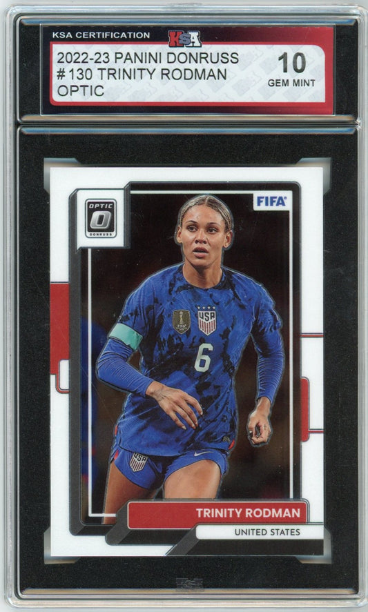2022/23 Panini Donruss Trinity Rodman Optic Graded Soccer Card #130 KSA 10