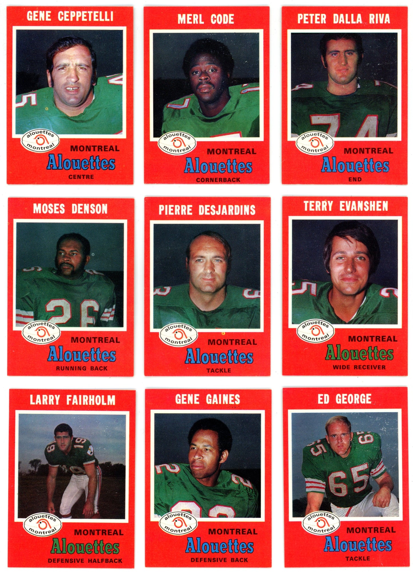 1971 OPC O-Pee-Chee CFL Football Complete Set (132 Cards) W/ Joe Theismann Graded Rookie KSA 7.5