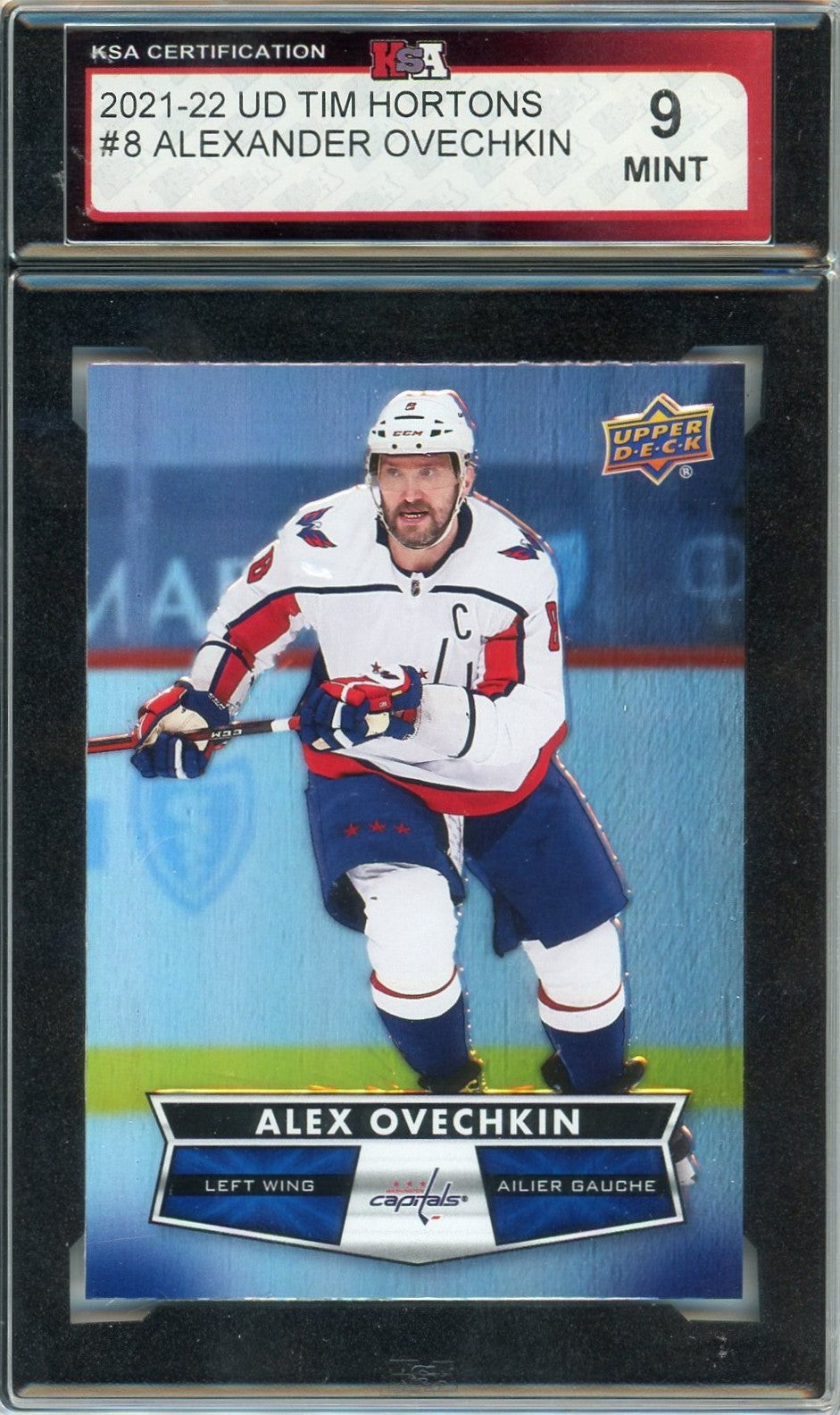 2021/22 Upper Deck Tim Hortons Alexander Ovechkin Graded Card #8 KSA 9