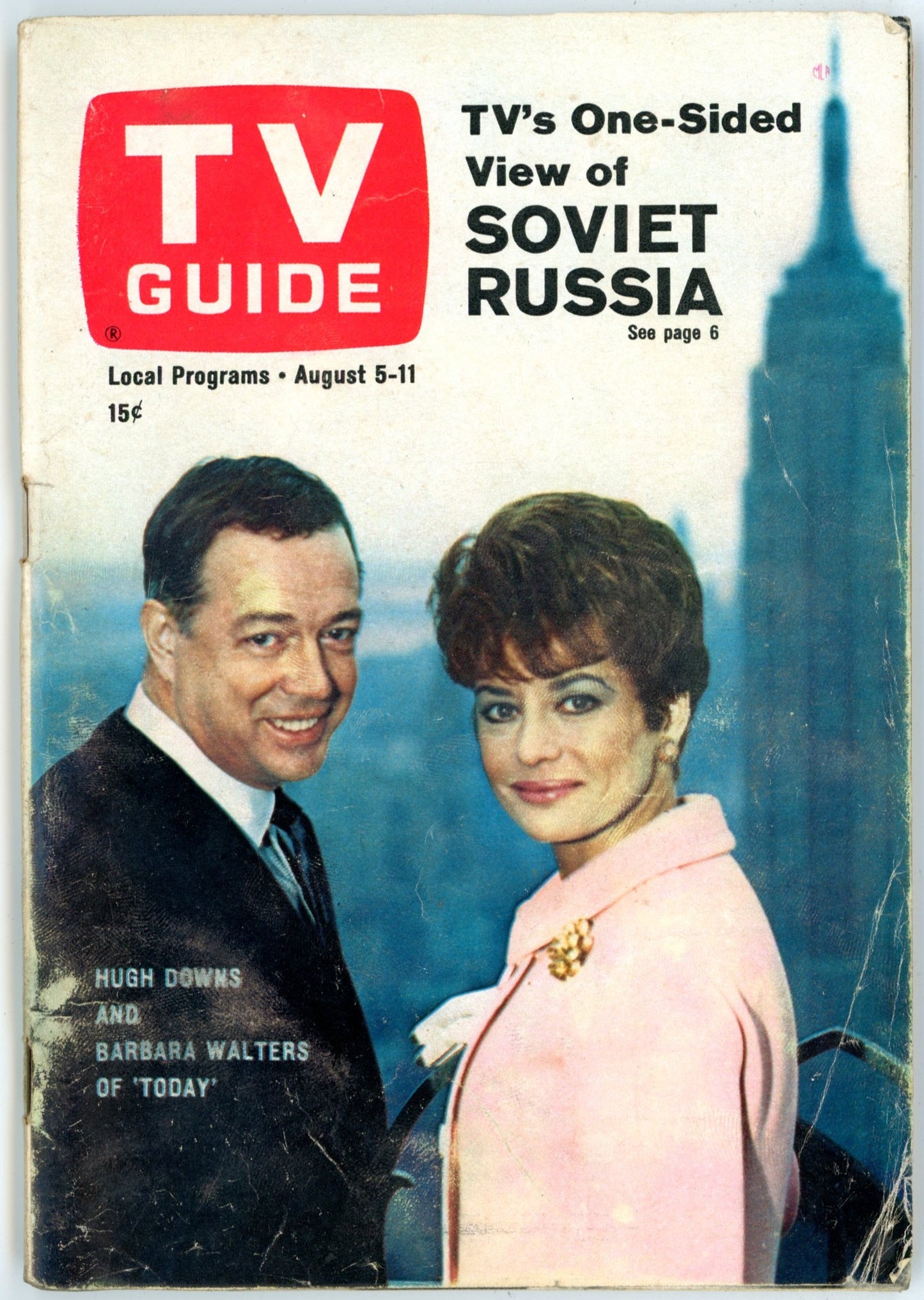 TV Guide Vintage Magazine (August 5-11 1967) Newsstand Hugh Downs Barbara Walters