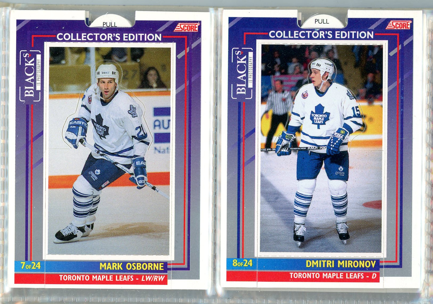 1993/94 Score Black's Toronto Maple Leafs Pop-Up Hockey Complete Set in Branded Binder (24 Pop-Up Cards)