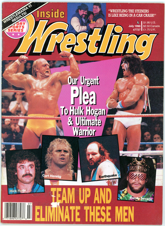 Inside Wrestling Vintage Magazine (July, 1990) Hulk Hogan, Ultimate Warrior