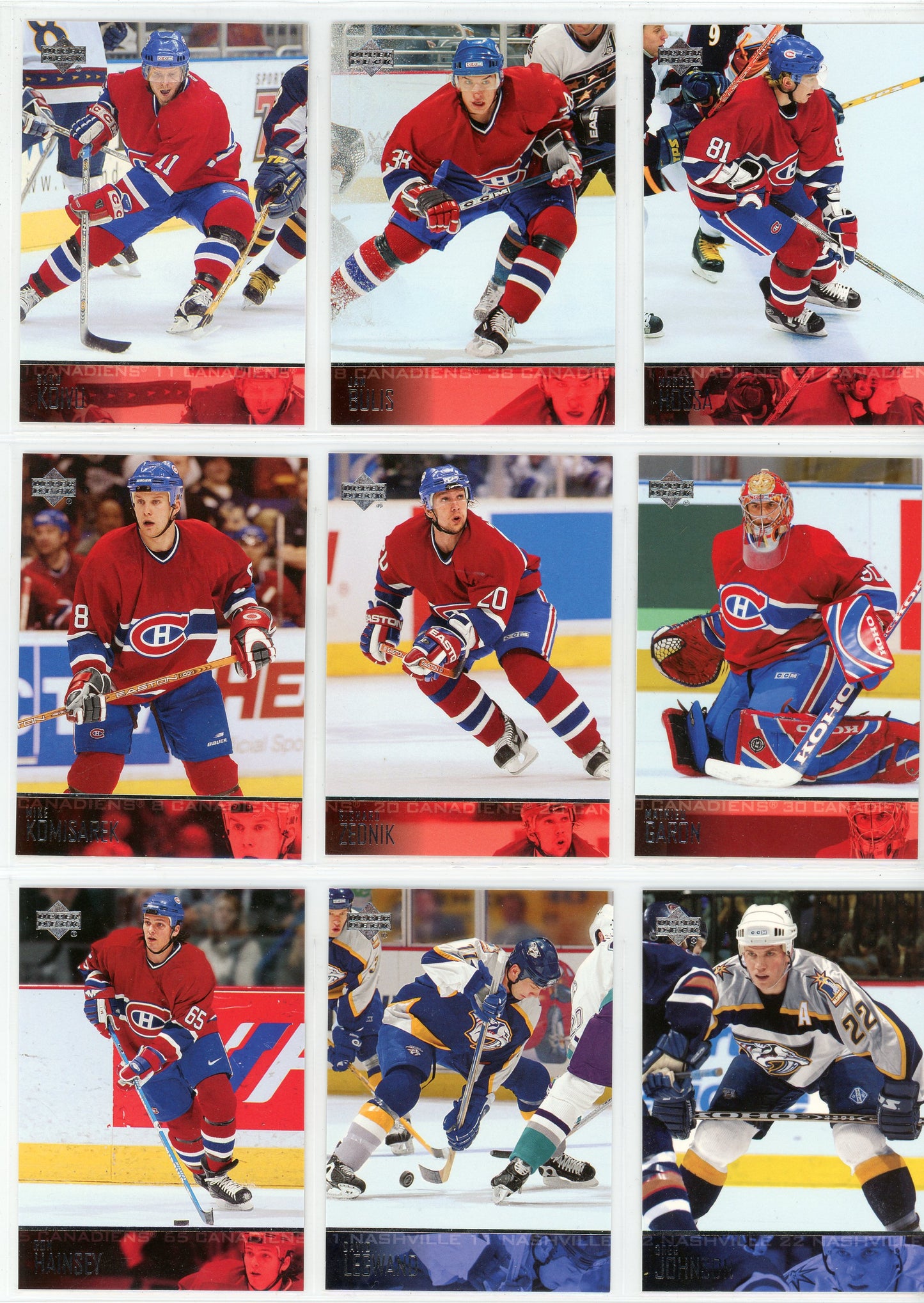 2003/04 Upper Deck NHL Hockey Series 1 Base Set (200 Cards)