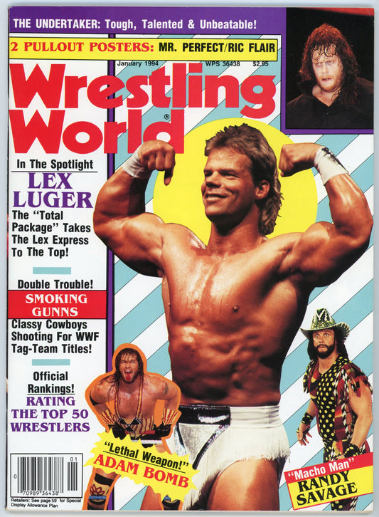 Wrestling World Vintage Wrestling Magazine (January 1994) Lex Luger Cover
