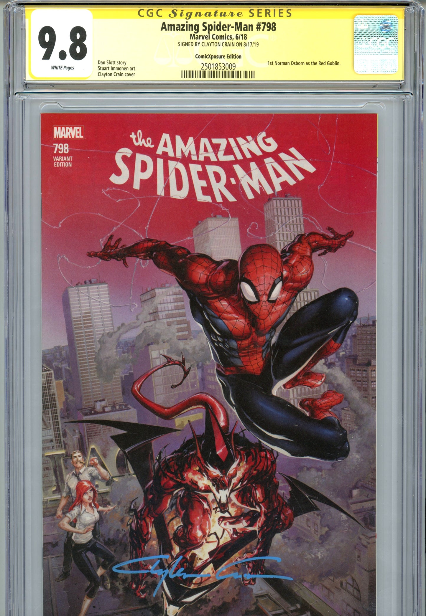 2018 Marvel Comics Amazing Spider-Man #798 Graded Comic Book CGC Signature 9.8 Variant Edition 1st Norman Osborn Red Goblin