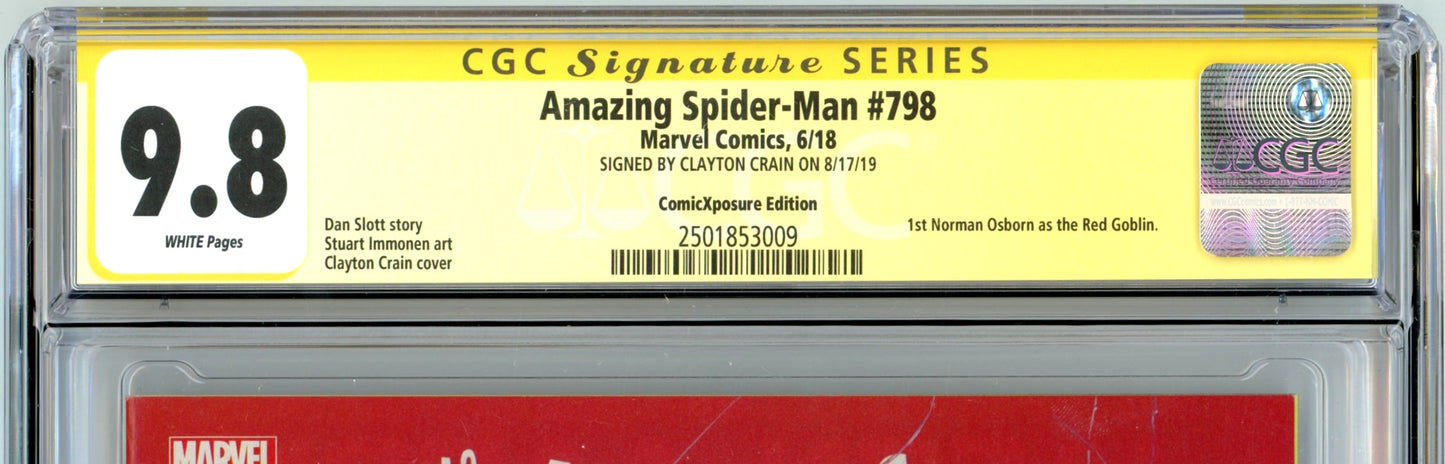 2018 Marvel Comics Amazing Spider-Man #798 Graded Comic Book CGC Signature 9.8 Variant Edition 1st Norman Osborn Red Goblin