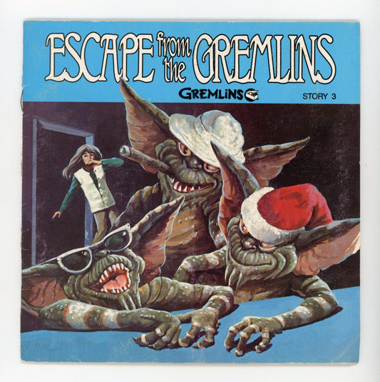 1984 Warner Bros. Escape from the Gremlins Story 3 33RPM 7" Vintage Vinyl Record and Book