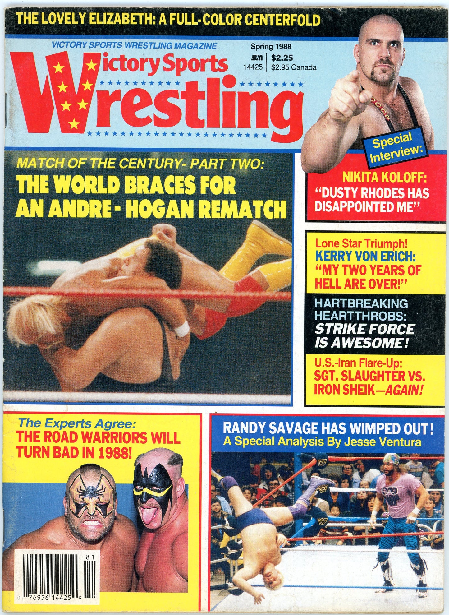 Victory Sports Wrestling Vintage Magazine (Spring 1988) Andre the Giant vs. Hulk Hogan