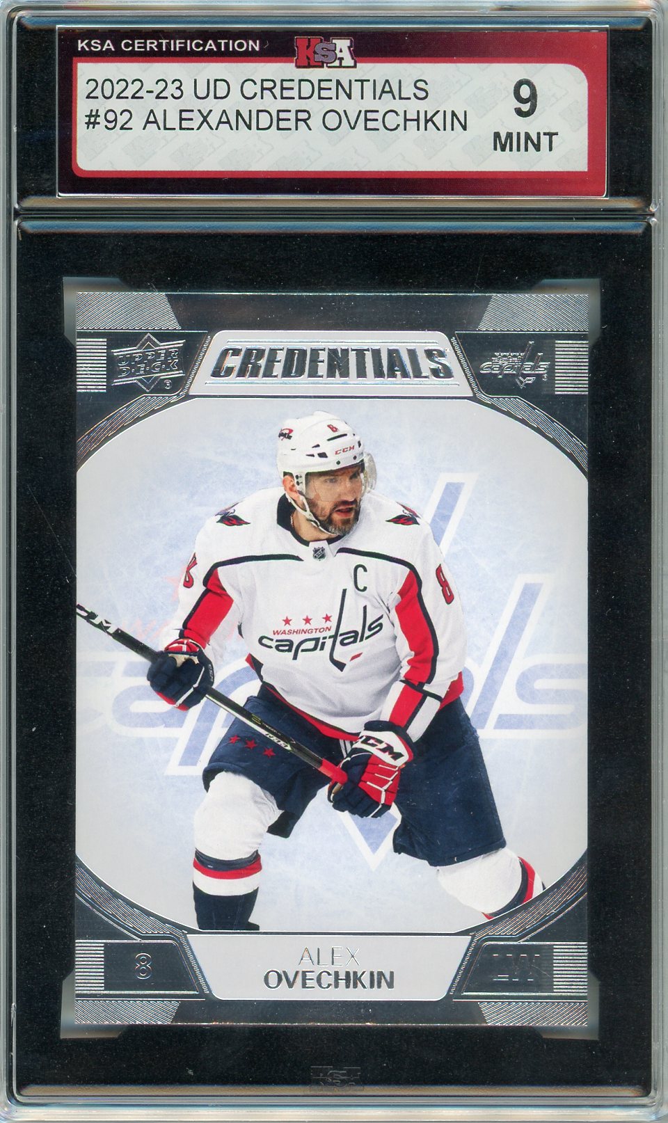 2022/23 Upper Deck Credentials Alexander Ovechkin Graded Card #92 KSA 9